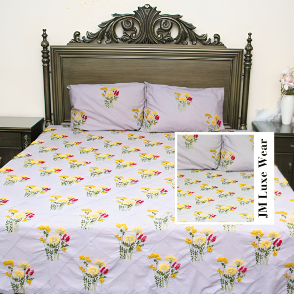 Wild Rose Embroidered Bedsheet Set – Luxurious & Elegant Bedding