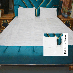 Luxury White Cotton Bed Sheet Set – Soft & Elegant Bedding by JM Luxe Wear