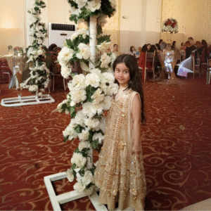 Golden Princess Maxi Frock – Luxury Party Wear for Girls